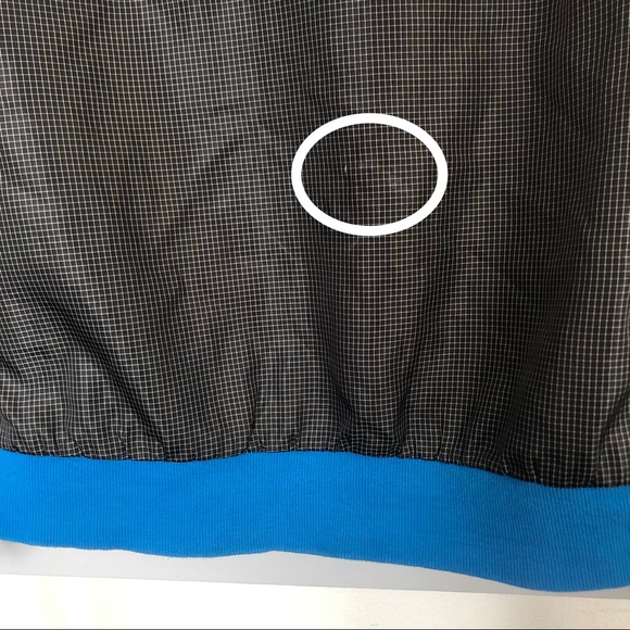 Forever 21 Men Black Blue Grid Windbreaker Jacket - Picture 4 of 6